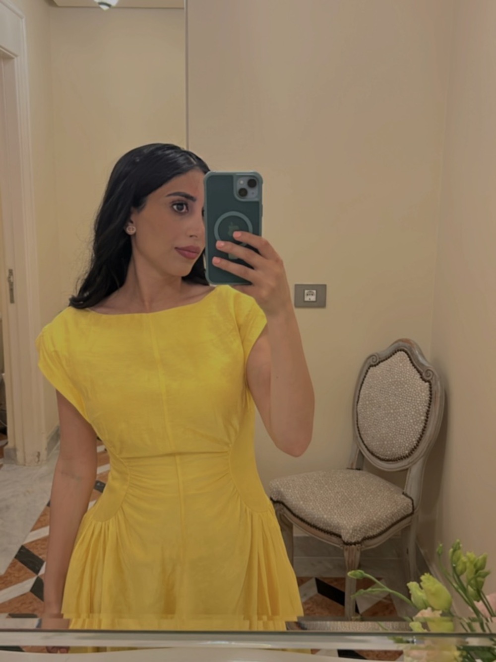Acler Sunny Yellow Fit-and-Flare Midi Dress